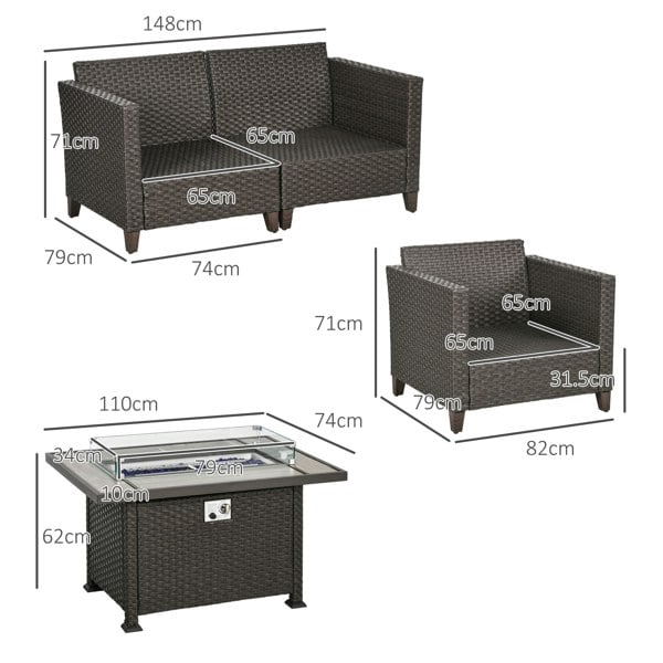 Rattan Sofa Set