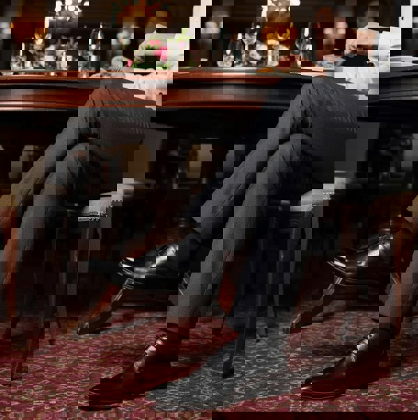 Goor HANSEN Mens Brogue Oxford Shoes Black