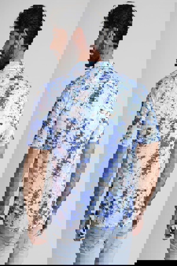 ENORSIA Revere Collar Short Sleeves Printed Shirt