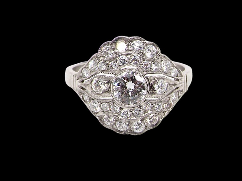 Vintage Tom A fine Art Deco diamond cluster ring