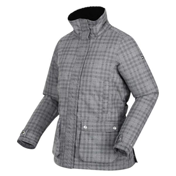 Regatta Womens/Ladies Leighton Plaid Waterproof Jacket - Storm Grey Check - 