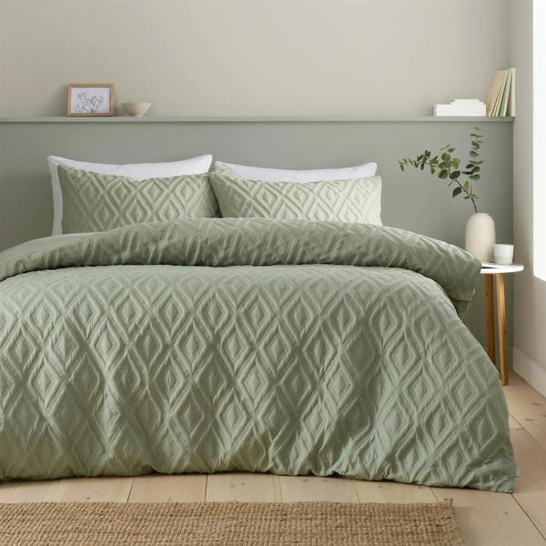 Jacob Geo Sage Green Duvet Cover Set