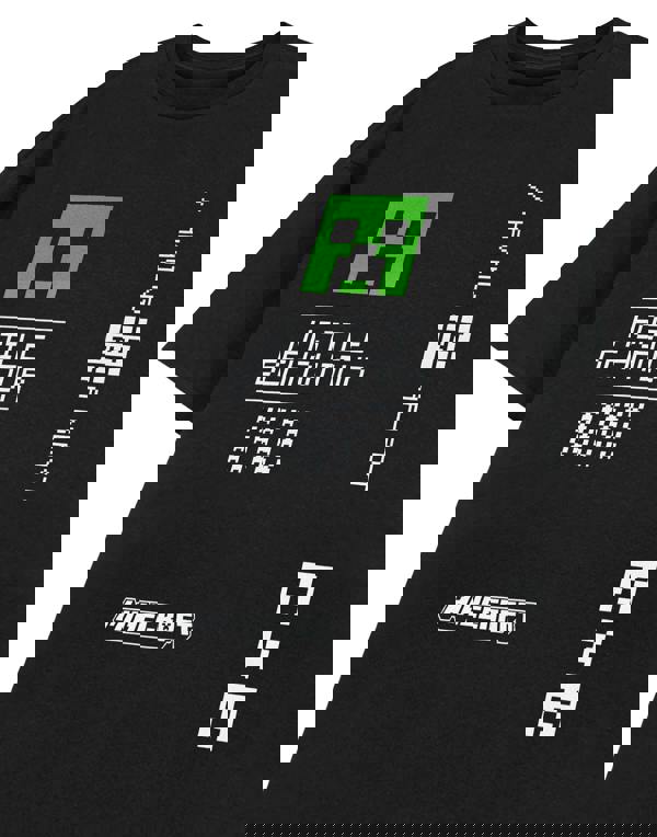 Minecraft Mens Black Hostile Behaviour Short Sleeved T-Shirt