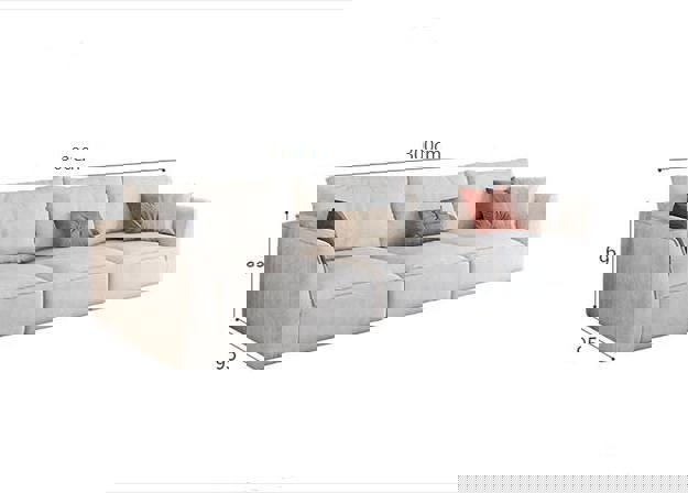 R77 Dexter Three Seater Sofa, Modular Sofa, Leathaire-Weilai Concept-Three Seater 300cm-White-Weilai Concept