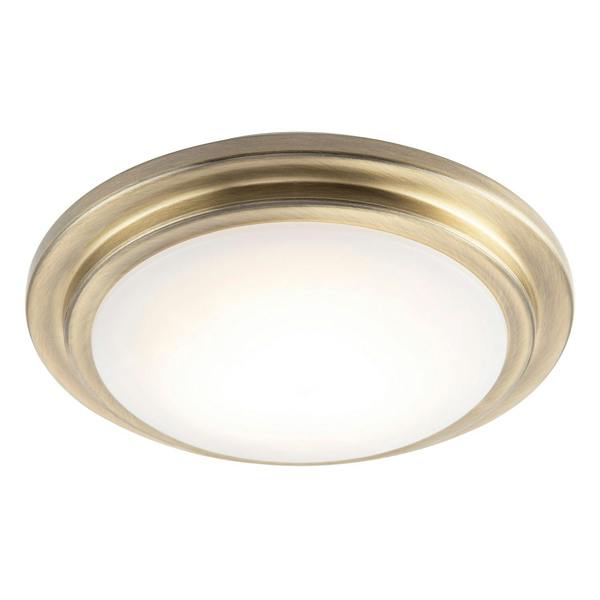 Modern Chic Antique Brass Flush LED Bathroom Ceiling Light Fitting Image 4