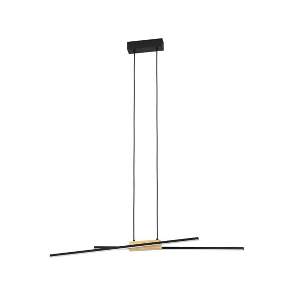 EGLO Panagria Modern Wood & Black Metal Pendant Light WBS