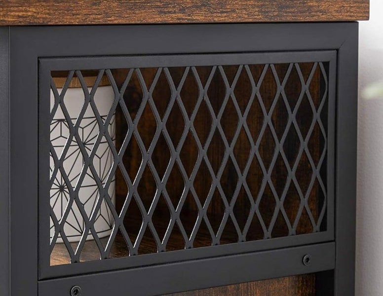 Modcraft Industrial Storage Cabinet with Sliding Door, Adjustable Shelf, Open Compartment for Entryway & Living Room