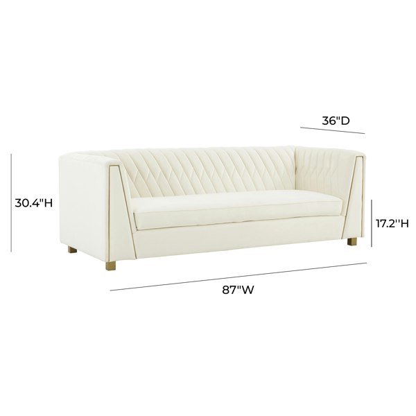 Furniture Edit Wafa Cream Velvet Sofa - UK