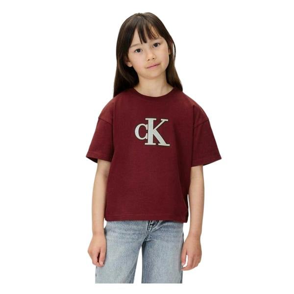 Calvin Klein Childrens/Kids Jeans Big Logo Regular T-Shirt - Raspberry - 