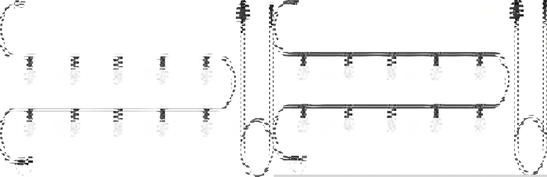 Eagle Connect Festoon Black Rubber IP65 5m/10x2w Warm White Clear lamps