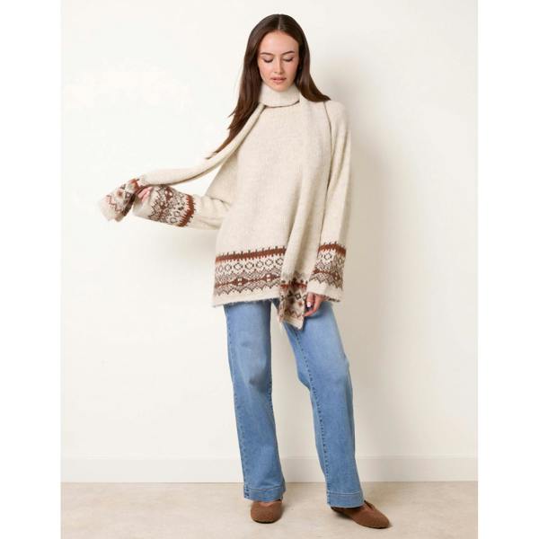 Blue Vanilla Scarf Fair Isle Knit Jumper