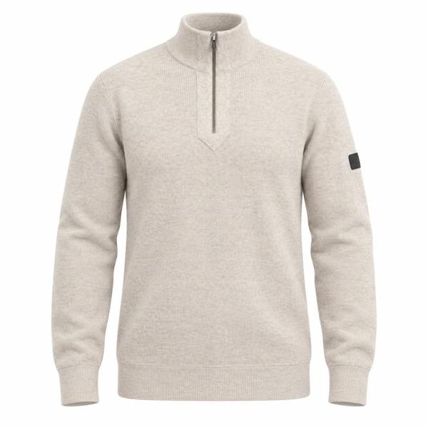 Barbour International Crawley Funnel Zip Neck Jumper Concrete