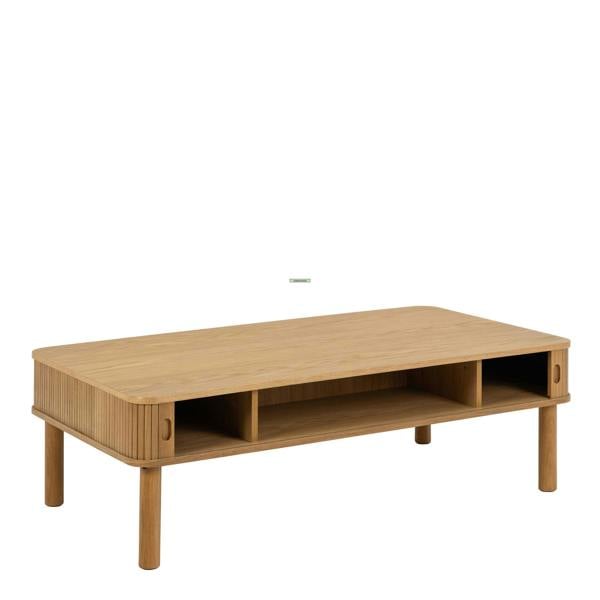 Wyld Haus Copenhagen Natural Oak Wood Etched Coffee Table Tambour Door
