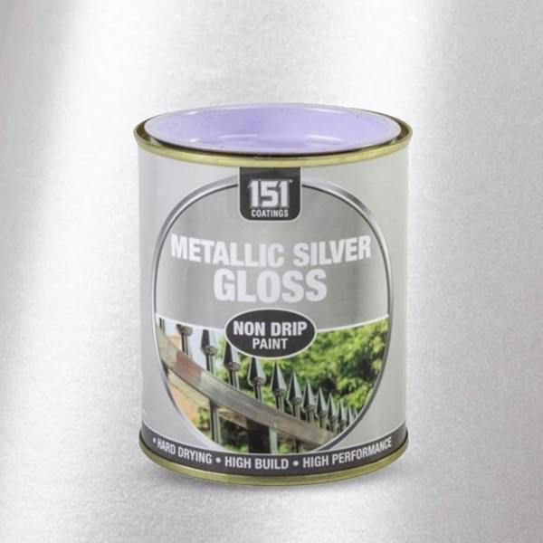 151 6X Metallic Silver Gloss Non-Drip Paint 300ml
