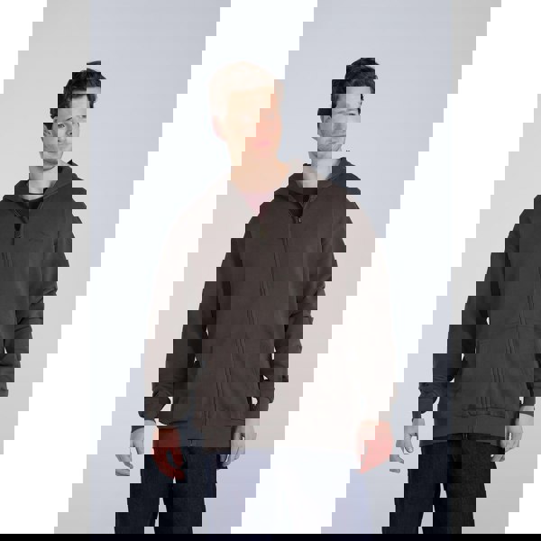 Animal Mens Icon Logo Full Zip Hoodie - Khaki Green