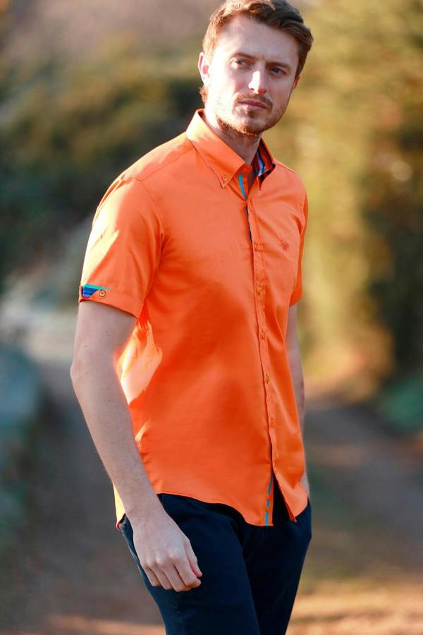 CLASSIC SATIN COTTON SHORT SLEEVE SHIRT PEGASUS EDITION – Premium Men's Patterned Shirt by Claudio Lugli | Bold Design, Tailored Fit, Best Printed Shirts