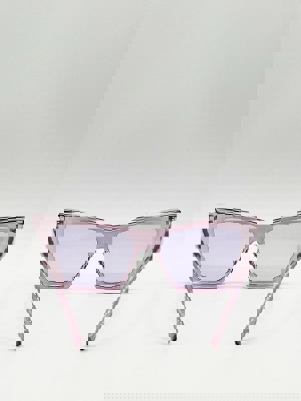 SVNX Oversized angular cateye sunglasses in Purple