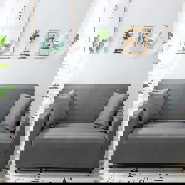 Anyseat 3 Seater Sofa Cover Plain Orange Style and Protection For Living Room Sofa Chair Elastic Stretchable Slipcover