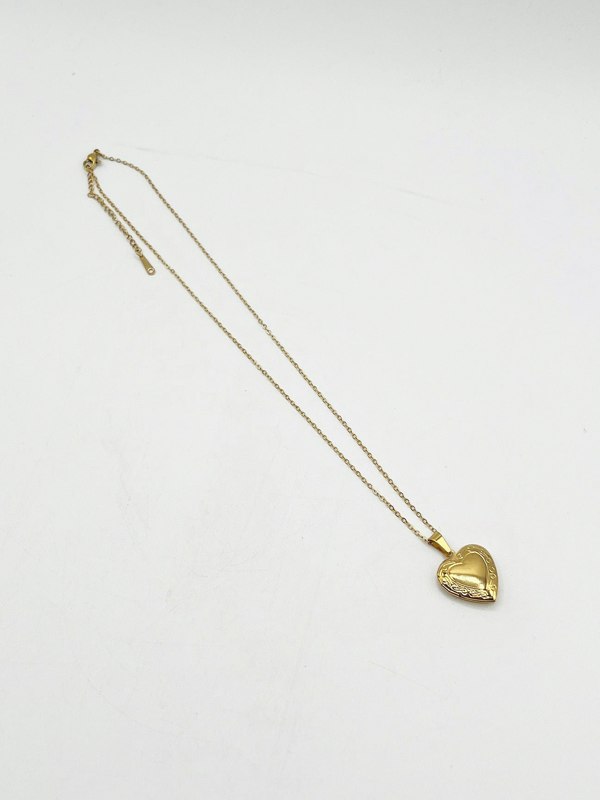 SVNX Large Heart Locket Necklace in Gold Colour