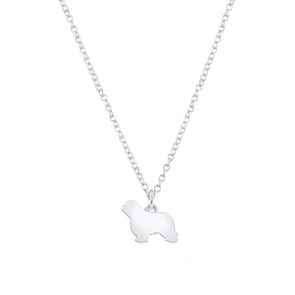 Mylee London Polish Lowland Sheepdog Silhouette Silver Necklace - Personalised