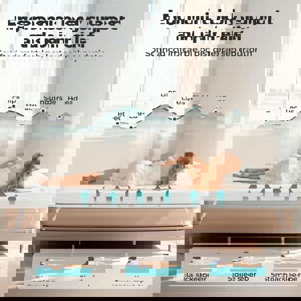 Lavio 4 Inch Memory Foam Mattress Topper Cooling Small Double Pressure Relief