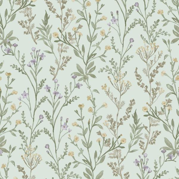 Grandeco Boutique Spring Leaf PVC-free Eco Wallpaper, Light Green