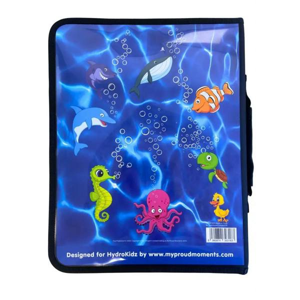 HydroKidz blue underwater folder with sea creatures, padded carry handle