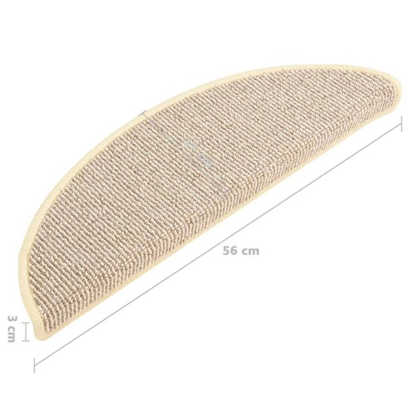 Berkfield Carpet Stair Treads 15 pcs White and Brown 56x17x3 cm