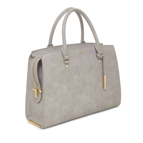 Grey - Aricia faux leather luxury Laptop bag