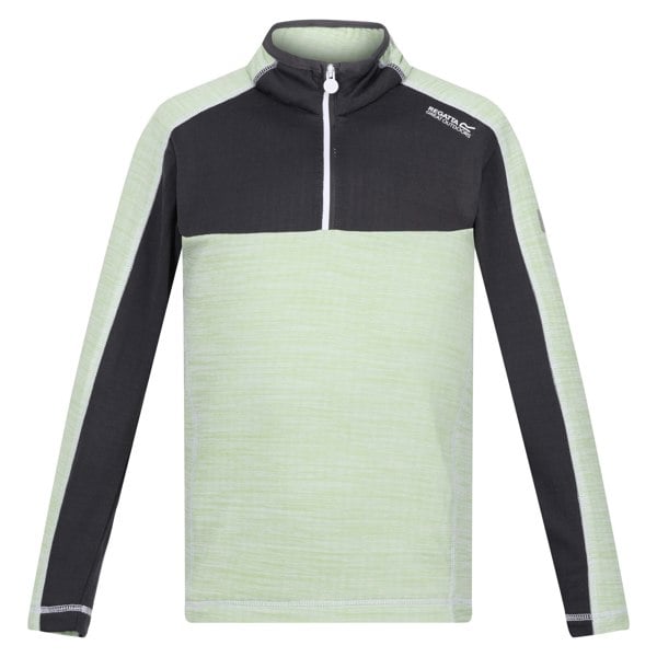 Regatta Childrens/Kids Hewley Recycled Half Zip Fleece Top - Quiet Green/Seal Grey