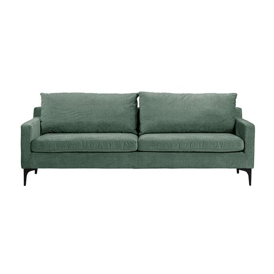 Wyld Haus Buenafuente Green Velvet Upholstered 3 Seater Sofa