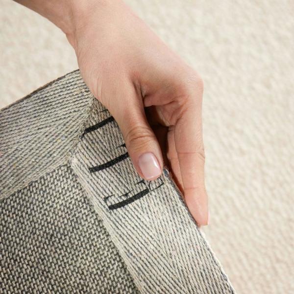 Fine Boucle Wool Rug Knots Natural White sound-absorbing, durable pile.