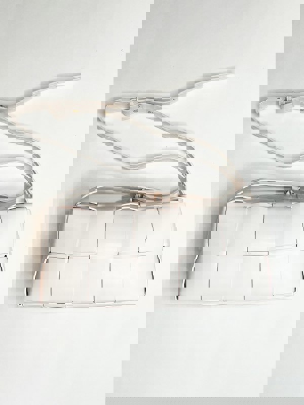 SVNX Woven PU shoulder bag in Cream