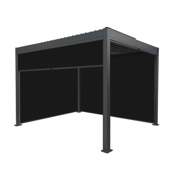 Monstershop Aluminium Pergola With Anthracite Blinds - 3m x 3m
