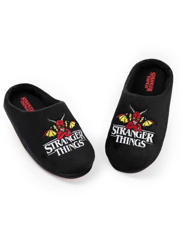 Stranger Things Unisex Kids Black Logo Mule Slippers