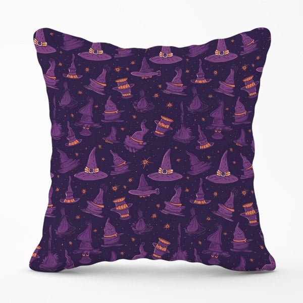 Warren Reed Witch Hats And Broomsticks Cushions