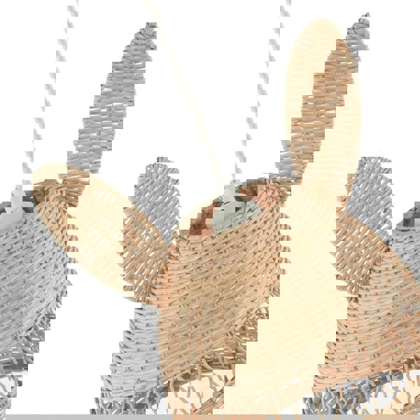 Natural Woven Rattan Childrens Pendant Lighting Shade with Bunny Ears Image 5