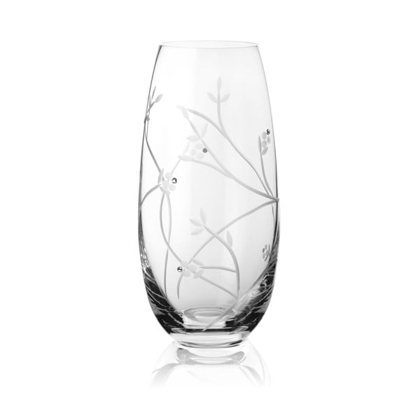 Diamante "Leaf" Barrel Vase with Crystals Swarovski - 25cm