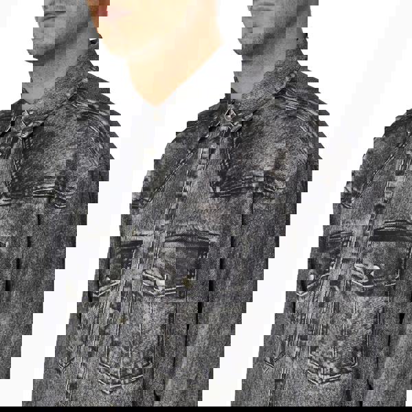 Diesel Mens S-Gils Denim Look Shirt - Black/Grey - 