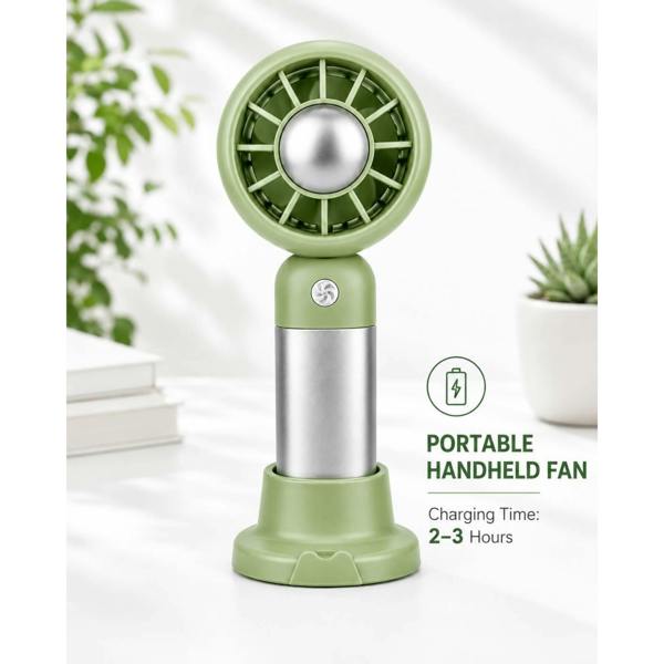 Dyzi Portable Handheld Mini Fan Rechargeable with Stand USB C 3 Speed