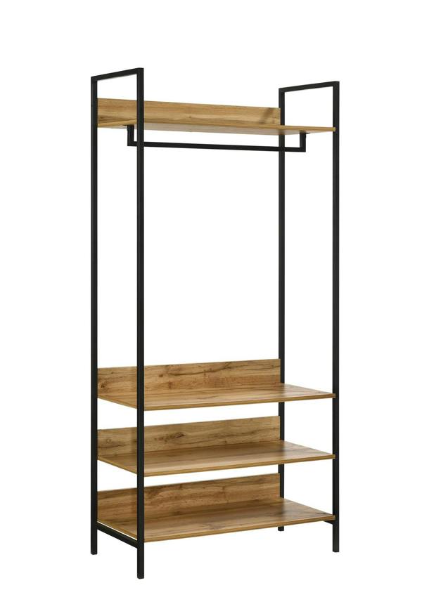 Timber Art Design Zahra Bedroom Double Open Wardrobe 4 Shelves Furniture Storage Cupboard