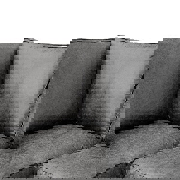 SQUAREBOXX Oakland Suede 4-5 Seater Corner Sofa in Charcoal Black Fabric