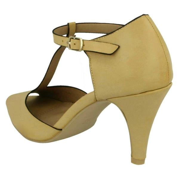 Spot On Ladies Spot On Heeled Peep-Toe Shoes