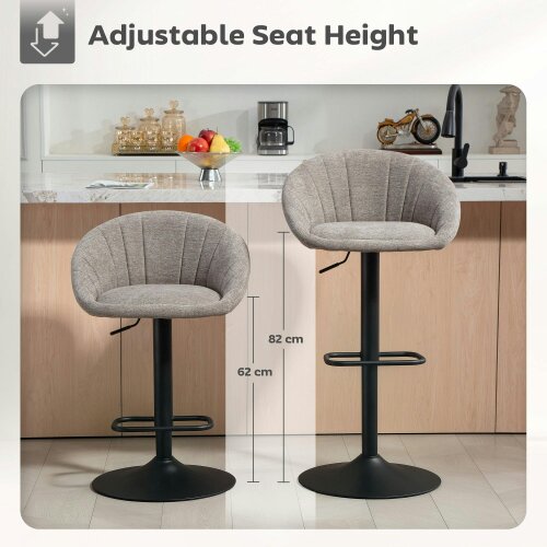 Wyld Haus Relodi Lifa Set Of 2 Grey Upholstered Relaxed Tub Style Bar Chairs