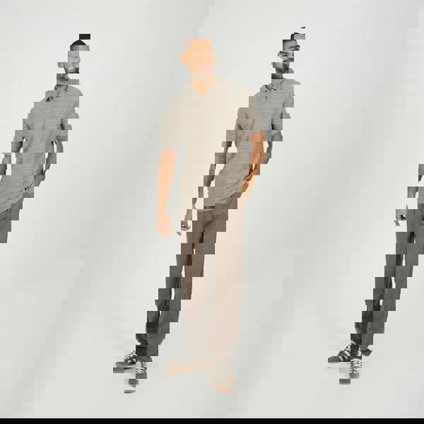 Brave Soul Brown Trophy Neck Polo Shirt - Brown Image 3