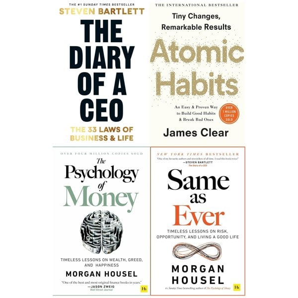 The Diary of a CEO, Atomic Habits, The Psychology of Money, Same as Ever 4 Book Set