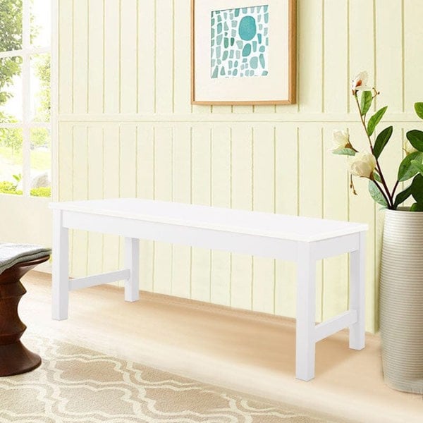 Pine Bench All White Living and Home