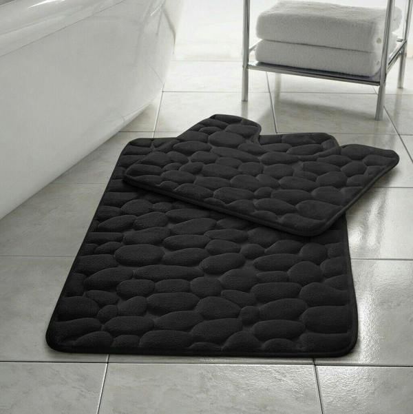 Memory Foam Pebbles Bath Mat Sets