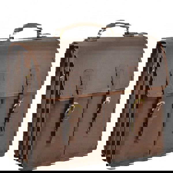 Ashwood Triple Gusset Heavy Duty Real Leather Briefcase: Gareth