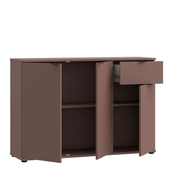 Furniture To Go Ganymede Wide 3 Door Cupboard with Drawer in Terracotta